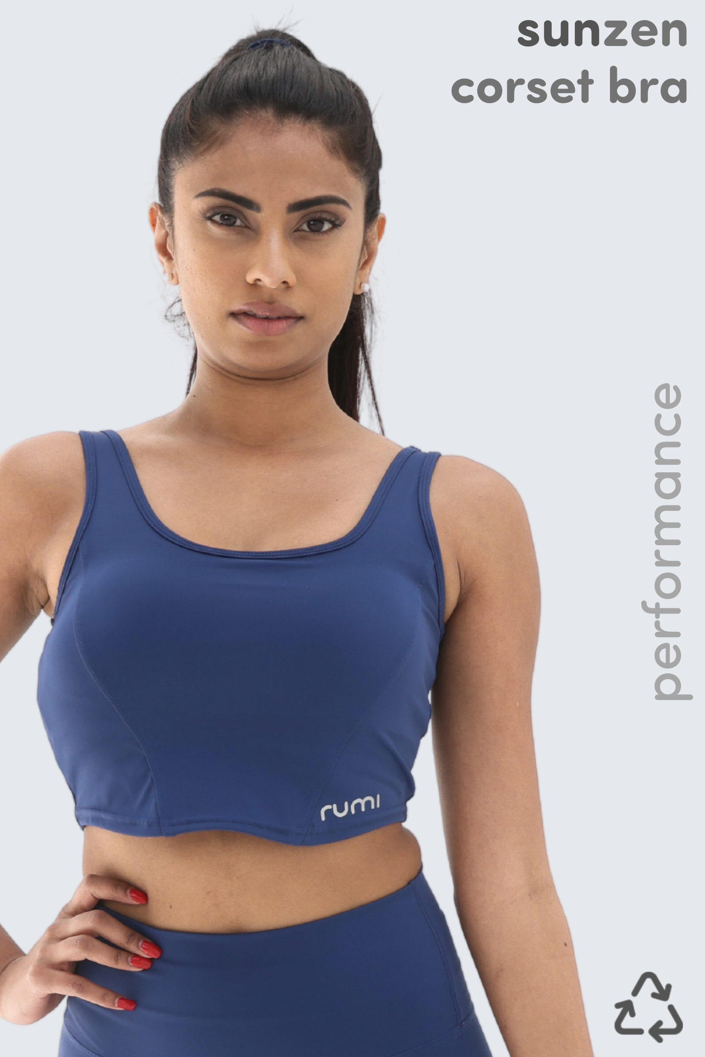 Rumi Earth - W Sun Corset Crop Top Bra - Cobalt - R128146