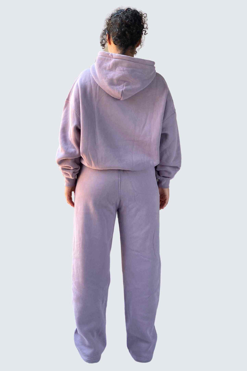 WU Moon Sweatpants Relaxed Open Fleece - Plum Light