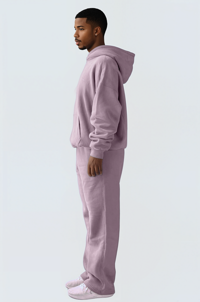 U Moon Sweatpants Relaxed Open Fleece - Plum Light