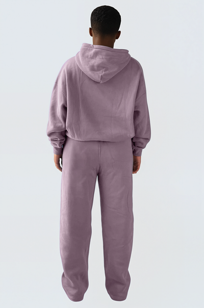 U Moon Sweatpants Relaxed Open Fleece - Plum Light