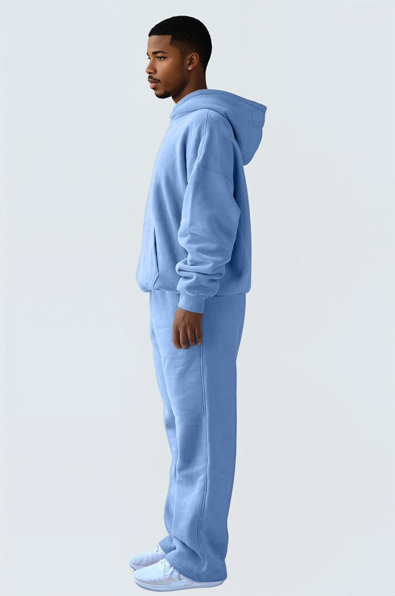 U Moon Sweatpants Relaxed Open Fleece - Ocean