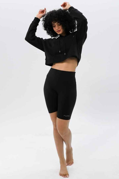 Rumi Earth Moon Cropped Hoodie Sweatshirt - Black 6