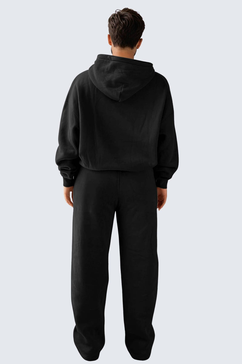 U Moon Sweatpants Relaxed Open Fleece - Black