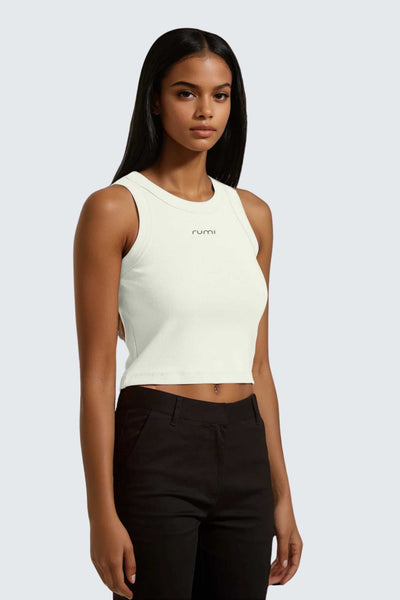 W MoonRib Cropped Tank - Natural