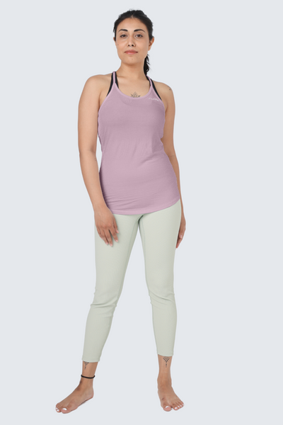 W Bam Y-Back Tank - Dusty Rose