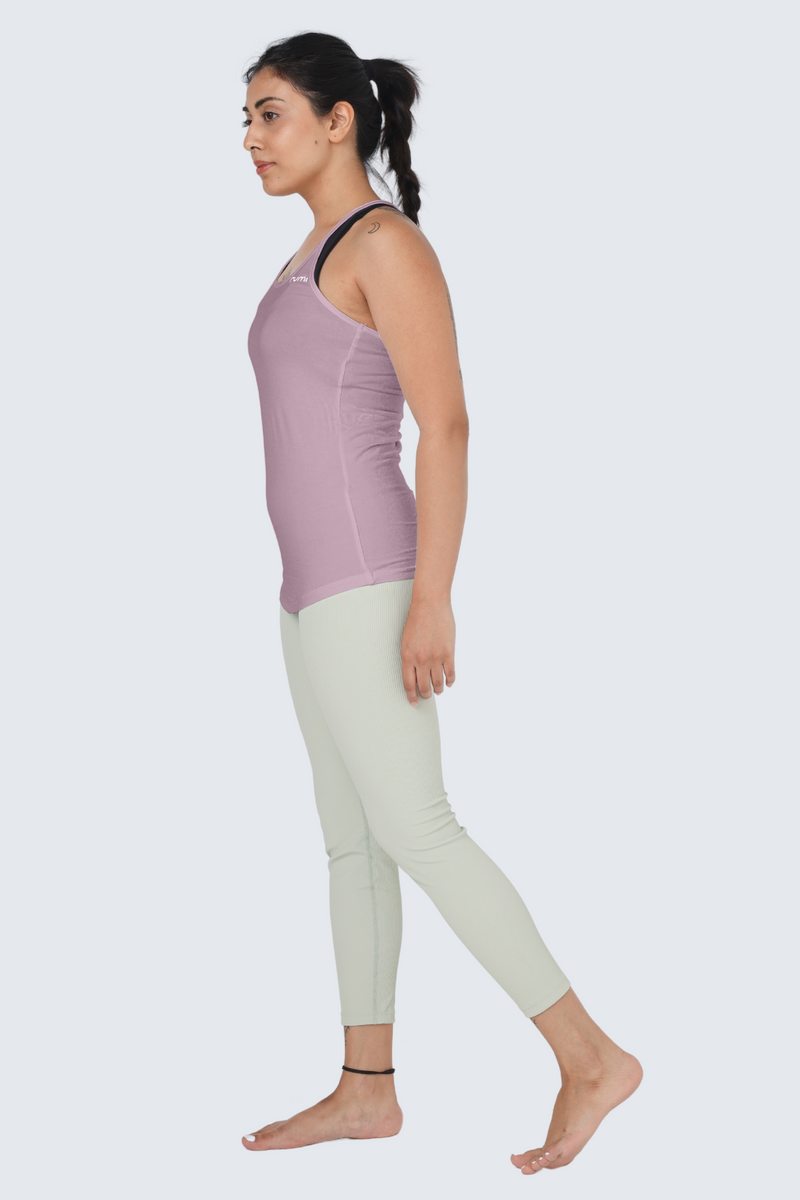 W Bam Y-Back Tank - Dusty Rose