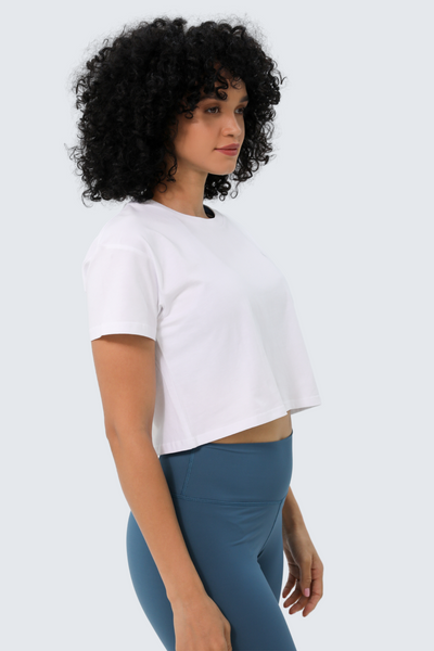 W Moon Tee Cropped - Snow
