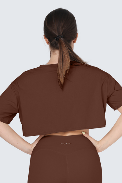 W MoveAir Tee Cropped - Cocoa