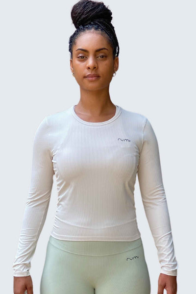 Rumi Earth - W SunRib Fit Tee Long-Sleeve - Snow - R128117