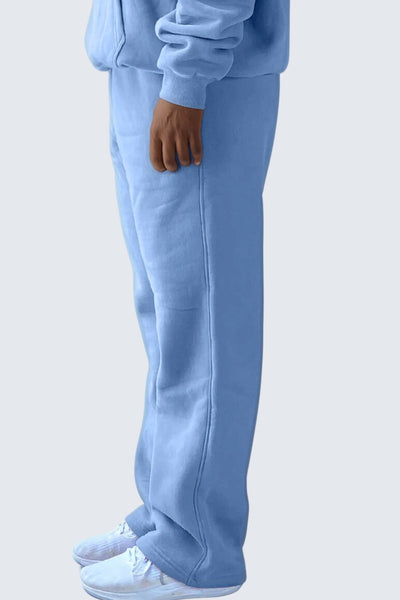 U Moon Sweatpants Relaxed Open Fleece - Ocean