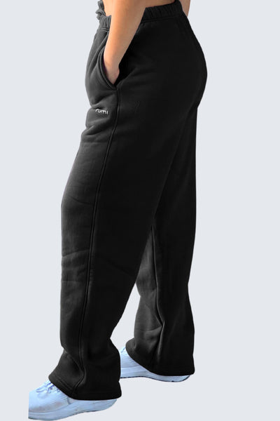 WU Moon Sweatpants Relaxed Open Fleece - Black