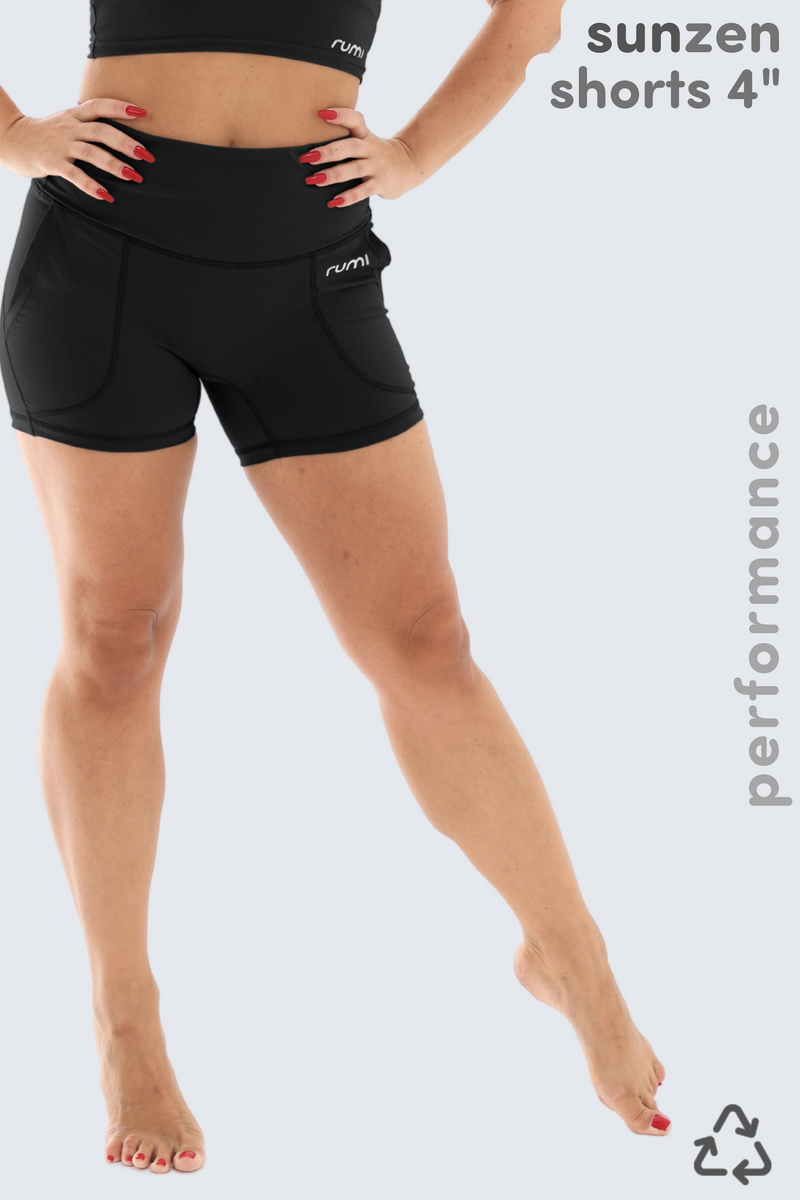 W Sun Zen Shorts 4” + Pockets - Black