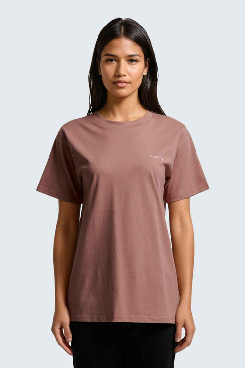 W Moon Tee Long - Rose Deep