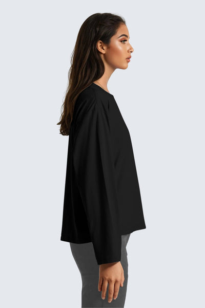 W Moon Tee Short Oversize Long-Sleeve - Black