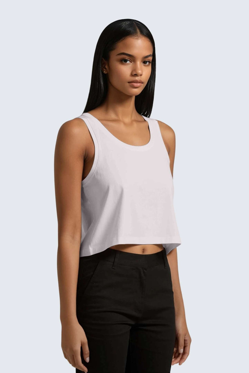 W Moon Air Cropped Singlet Tank - Orchid