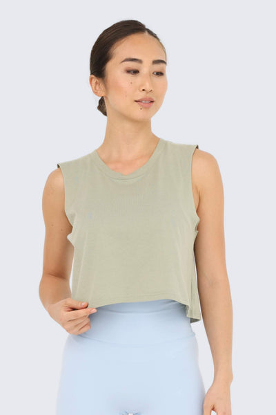 W Moon Air Cropped Tank - Pistachio