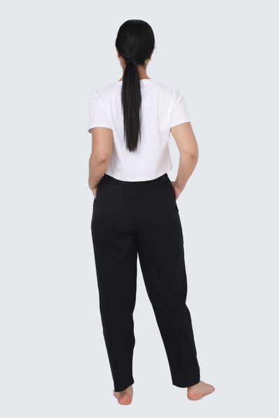W Moon Ribbed Pants - Black