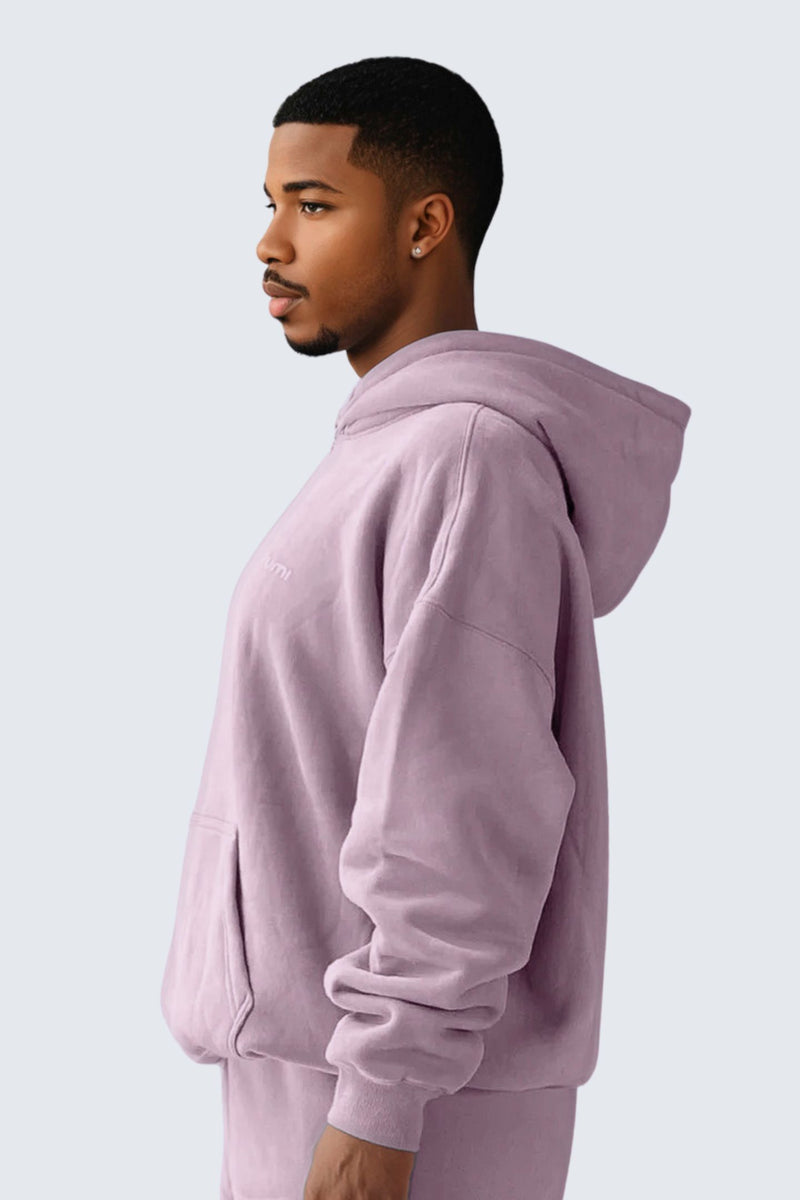 U Moon Dento Sweatshirt Oversize Fleece + Hoodie - Plum Light