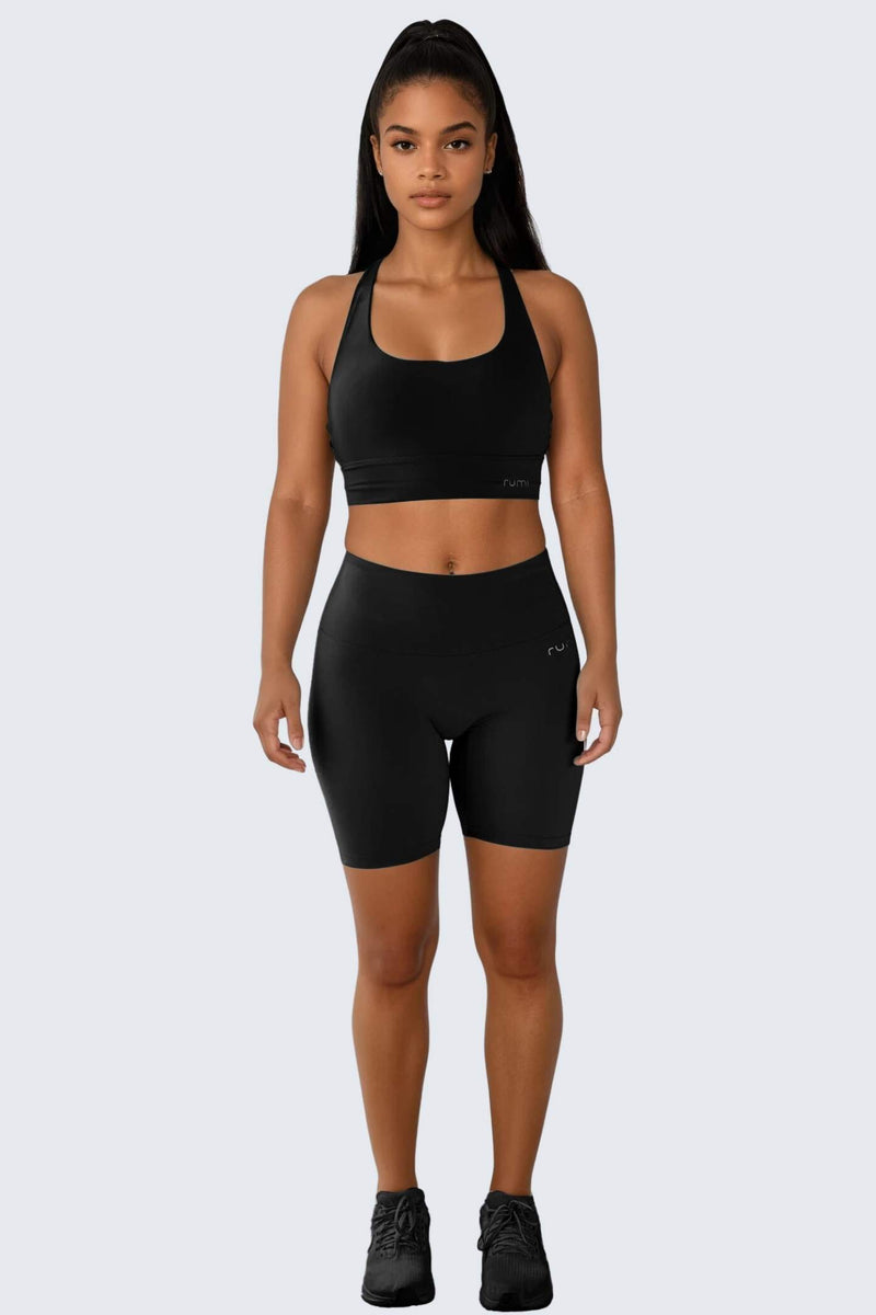 W SunSoft Stringy Crop Top Bra - Black