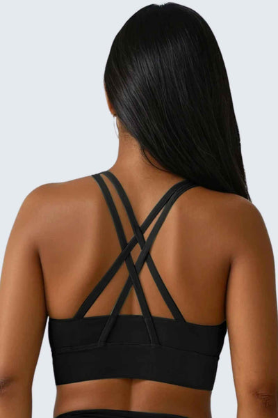 W SunSoft Stringy Crop Top Bra - Black