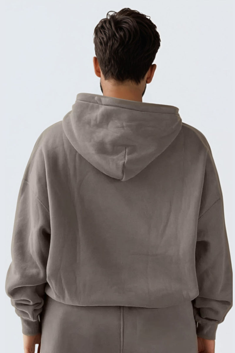 U Moon Dento Sweatshirt Oversize Fleece + Hoodie - Camel