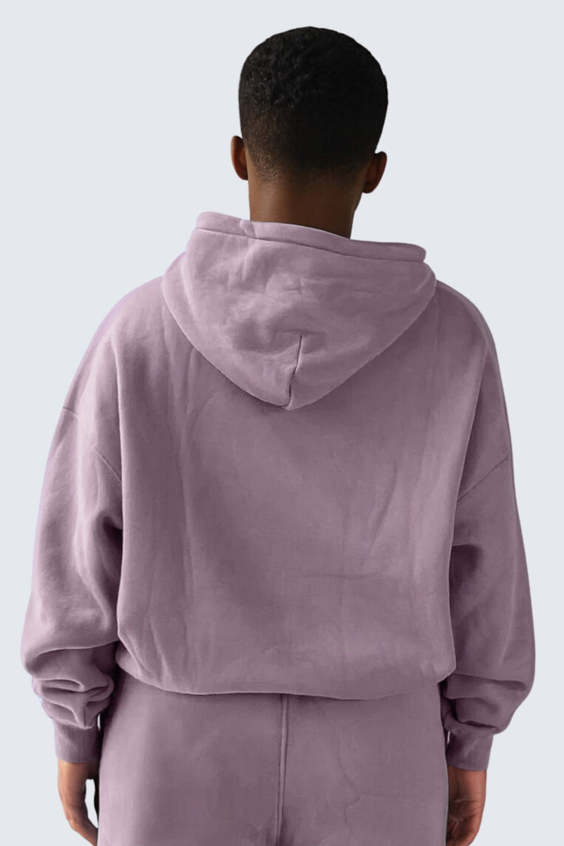 U Moon Dento Sweatshirt Oversize Fleece + Hoodie - Plum Light