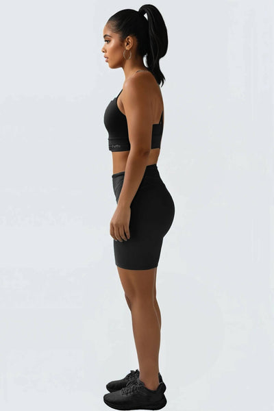 W SunSoft Stringy Crop Top Bra - Black