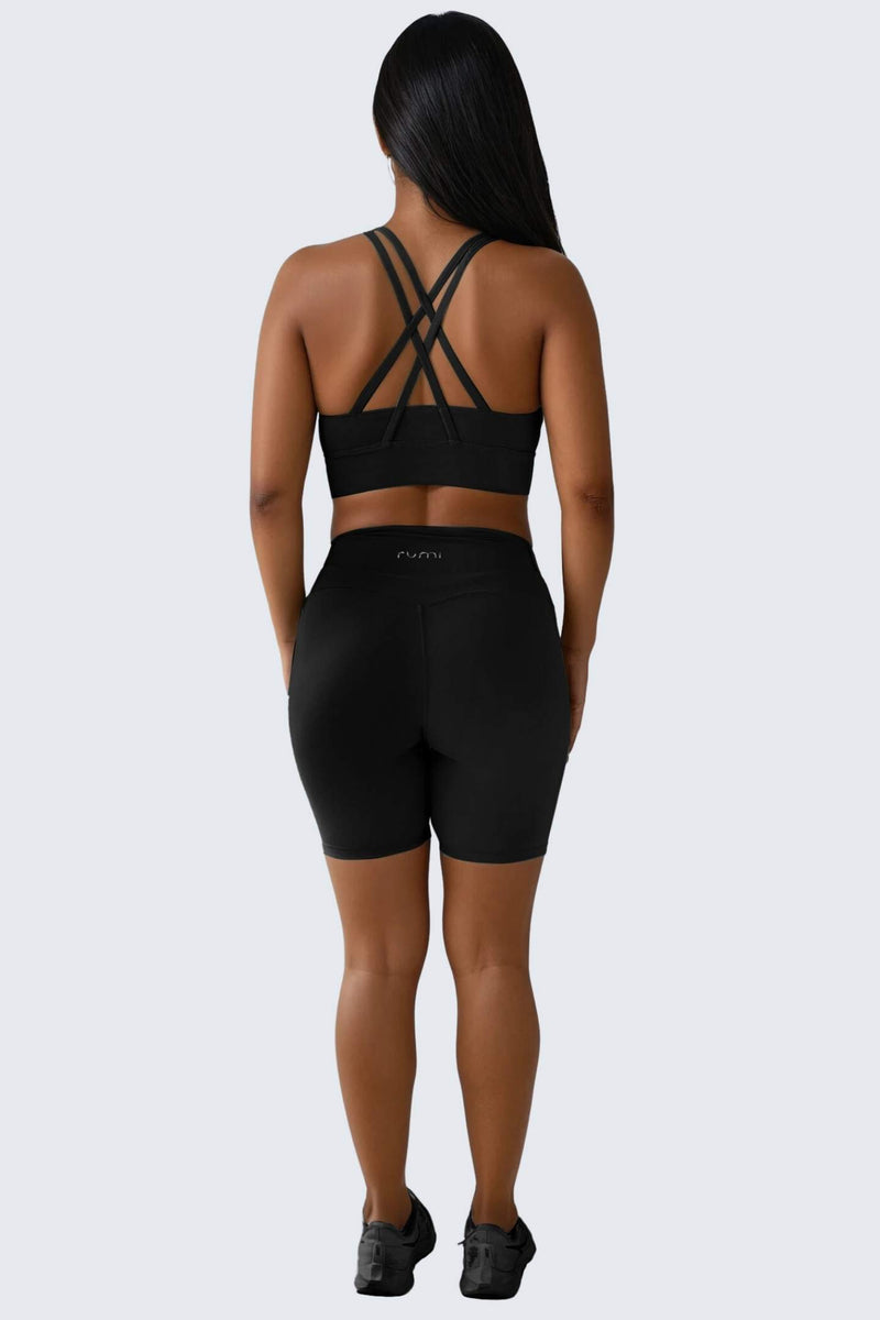 W SunSoft Stringy Crop Top Bra - Black