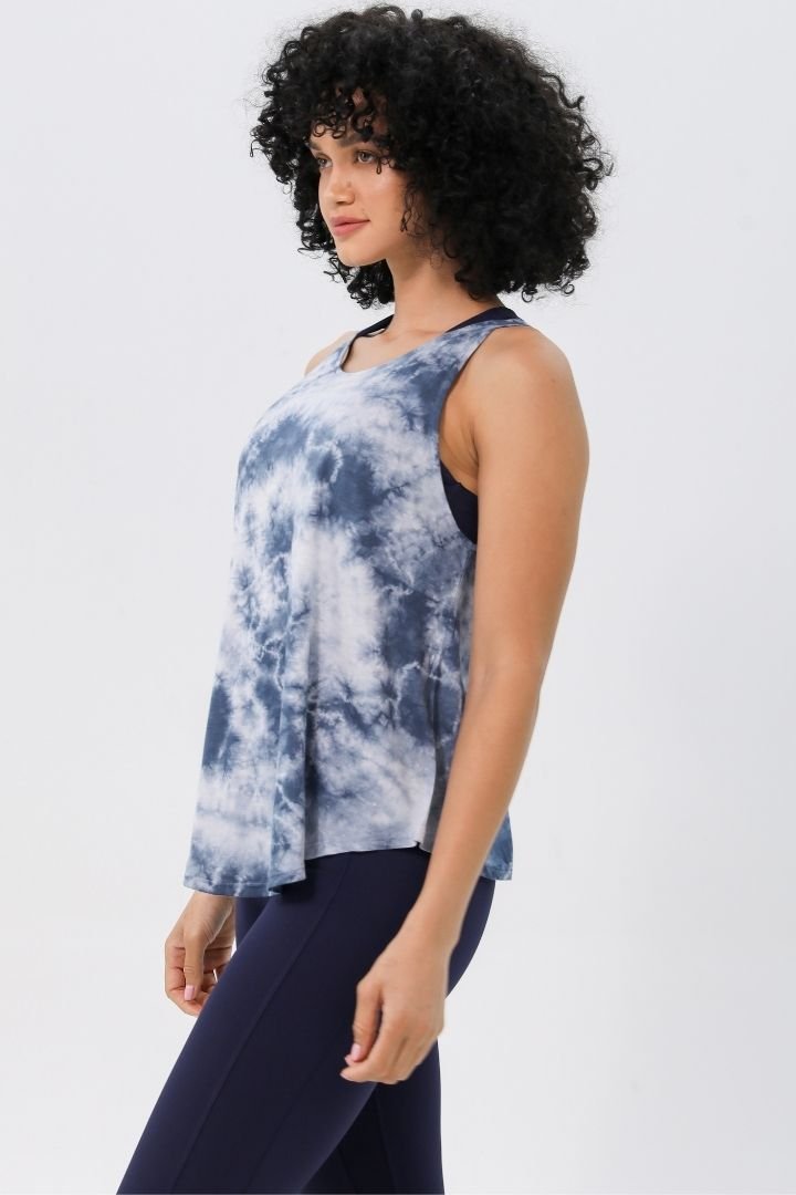 Rumi Earth Sun Air Flared Tank Shibori - Midnight 4