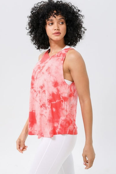 Rumi Earth Sun Air Flared Tank Shibori - Poppy 1