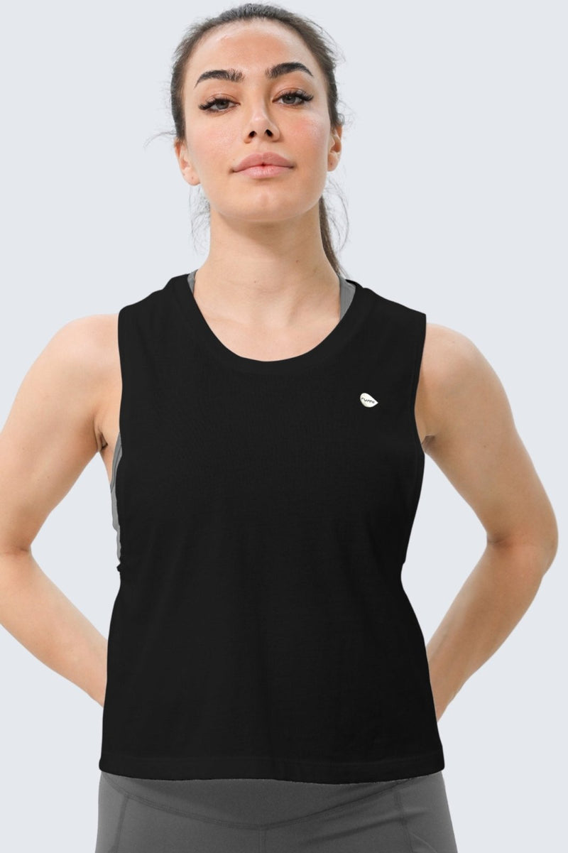 Moon Air Short Muscle Tank -Black