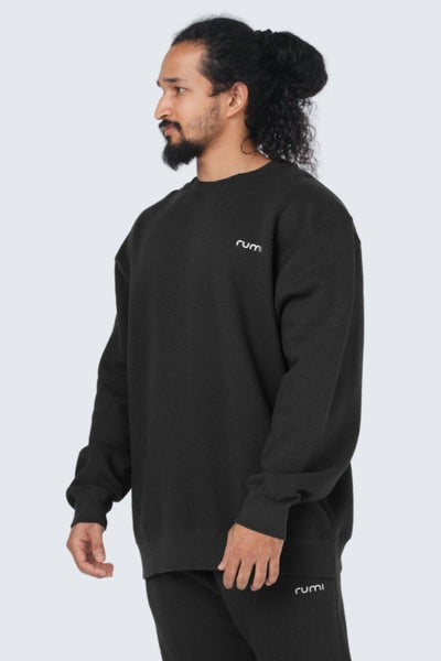 Rumi Earth - MU Moon Sweatshirt Fleece - Black - R515005BKP - M - Tops