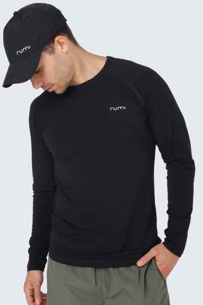 Rumi Earth - MU Move Tee Long Sleeve - Black - R521515BKP - M - Tops