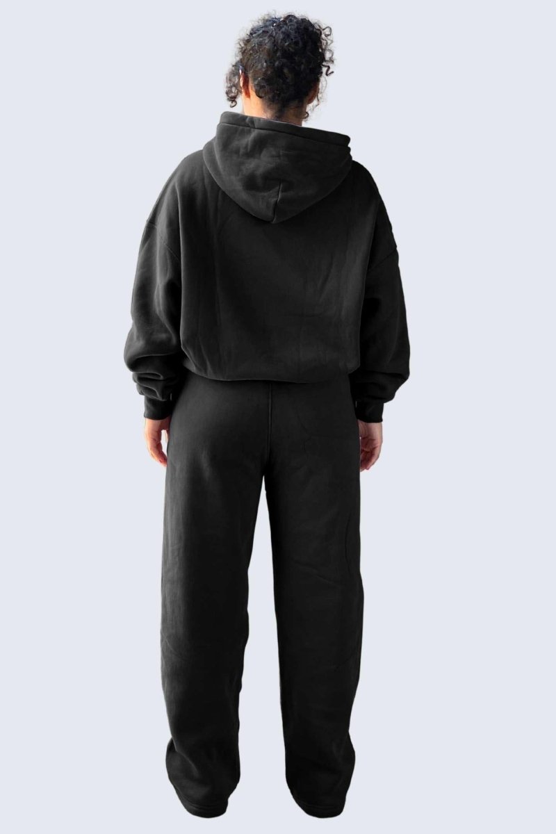 Rumi Earth - U Moon Dento Sweatshirt Oversize Fleece + Hoodie - Black - 