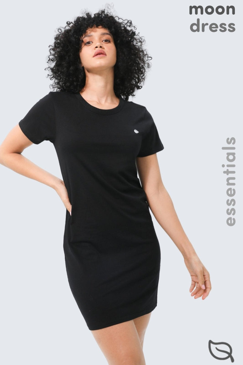 Rumi Earth - W Moon Air Organic Cotton Dress - Black - R137300BKP - Dresses