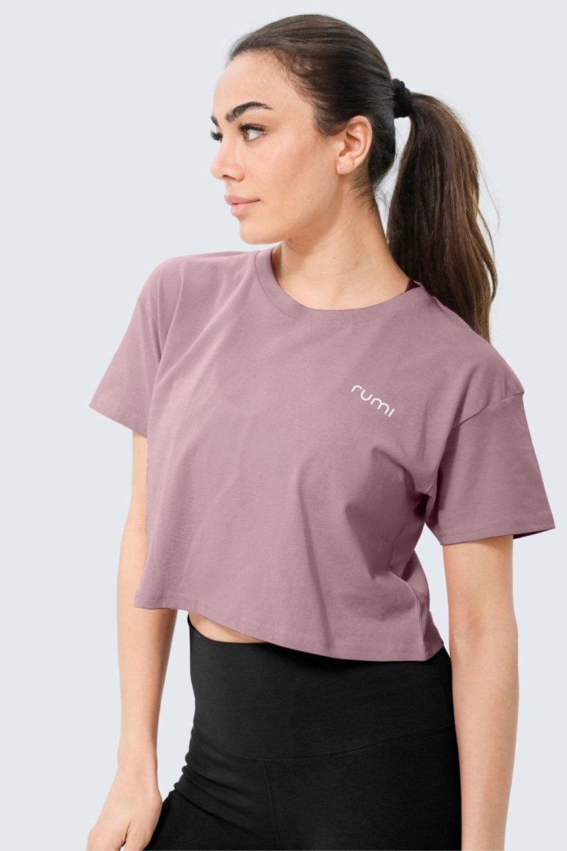 Rumi Earth - W Moon Tee Cropped - Rose Deep - R111111RDP - Tops