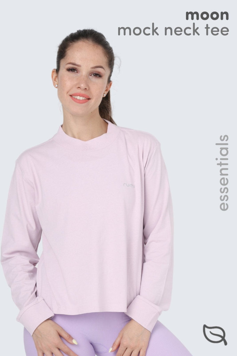 W Moon Tee Mock-Neck Long-Sleeve - Orchid