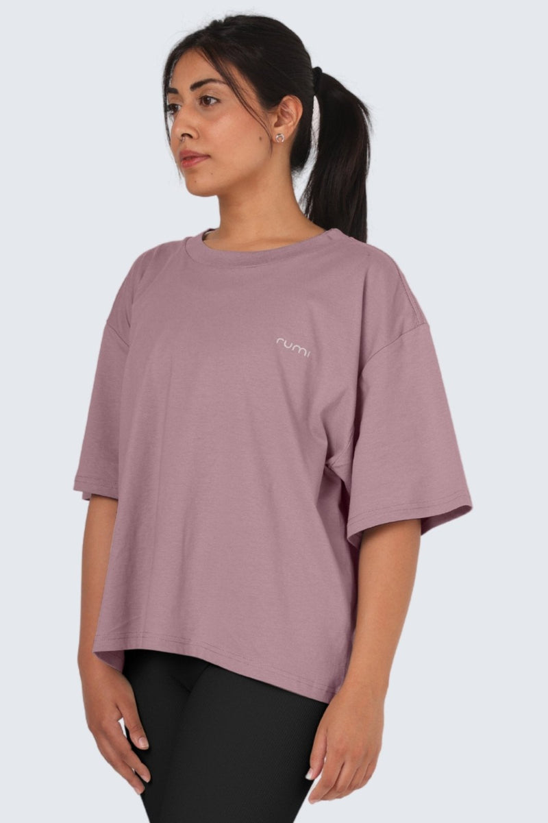 W Moon Tee Short Oversize - Rose Deep