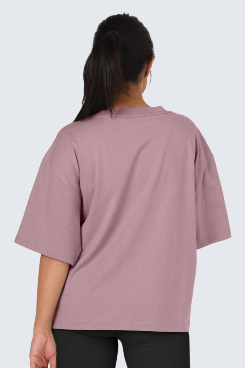 W Moon Tee Short Oversize - Rose Deep