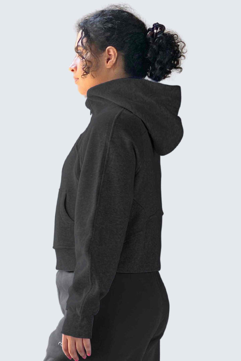 Rumi Earth - W MoonSweat Shirt Mock Oversized + Hoodie - Black - 