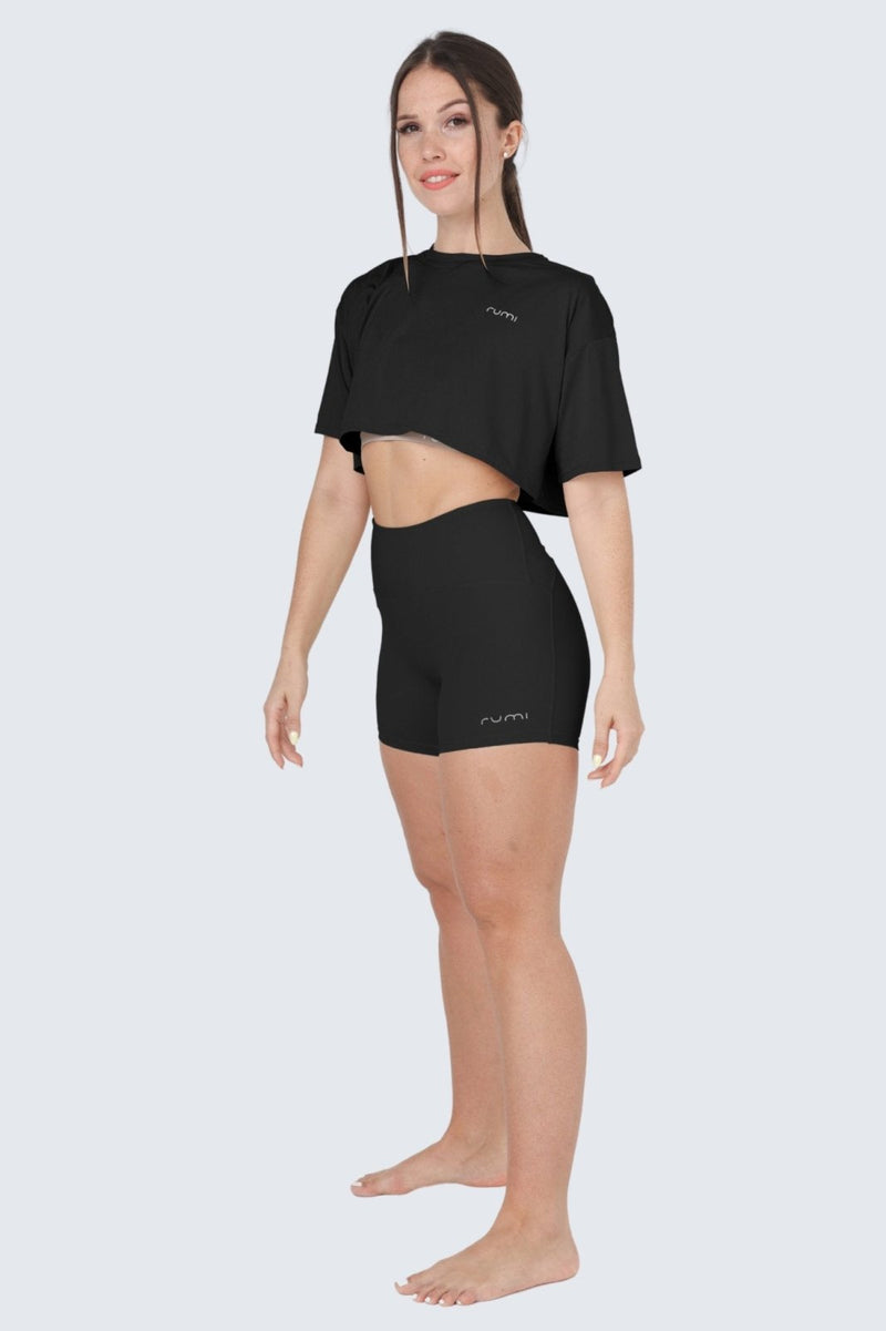 W MoveAir Tee Cropped - Black