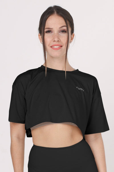 W MoveAir Tee Cropped - Black