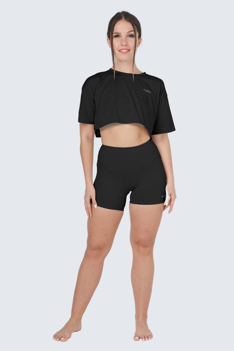 W MoveAir Tee Cropped - Black