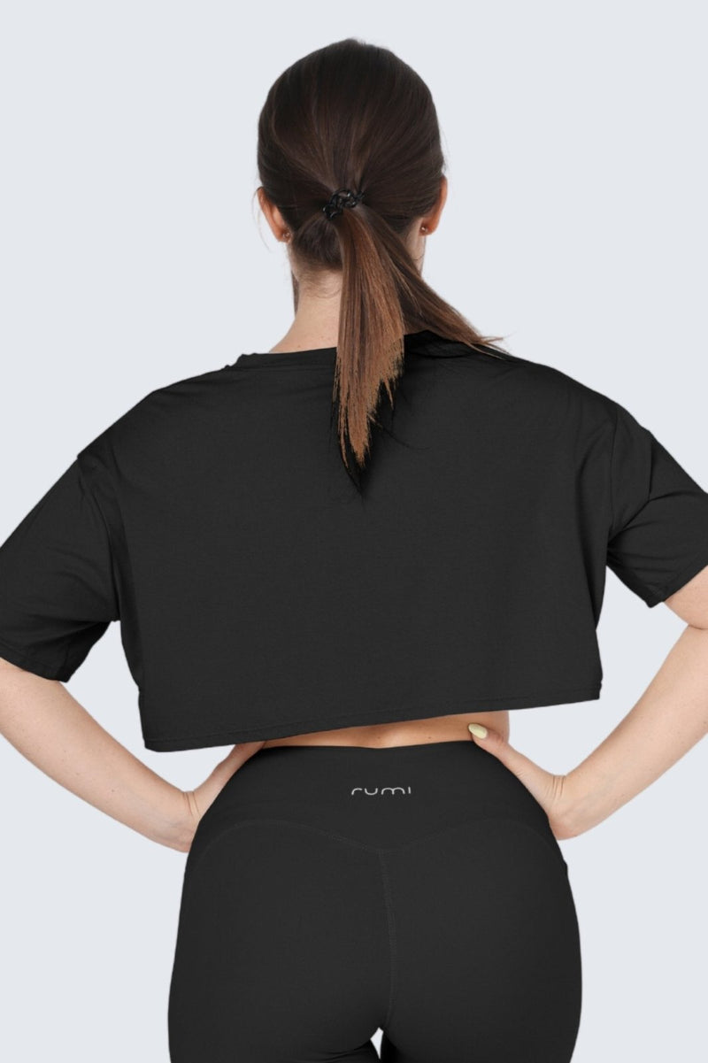 W MoveAir Tee Cropped - Black