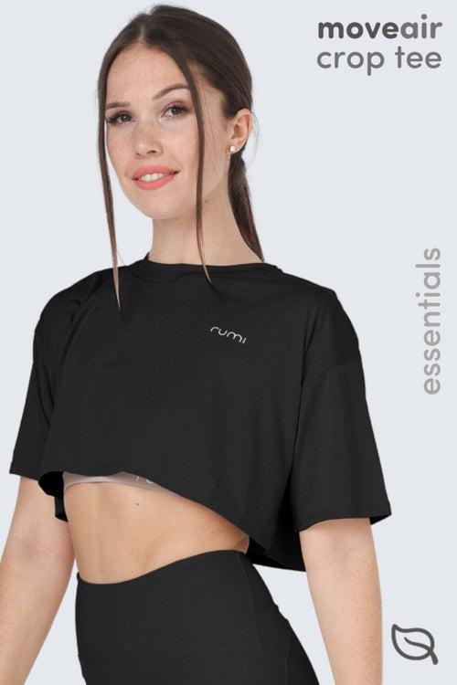 W MoveAir Tee Cropped - Black