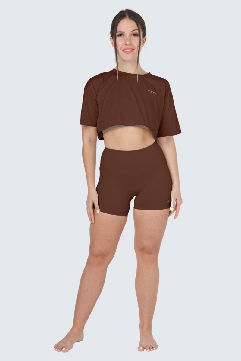 W MoveAir Tee Cropped - Cocoa