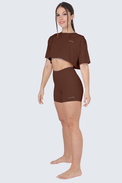 W MoveAir Tee Cropped - Cocoa