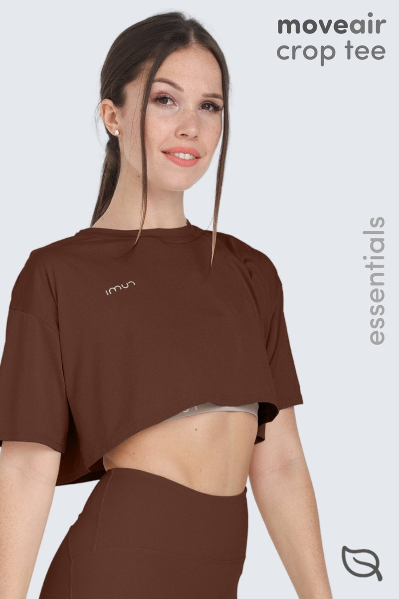 W MoveAir Tee Cropped - Cocoa