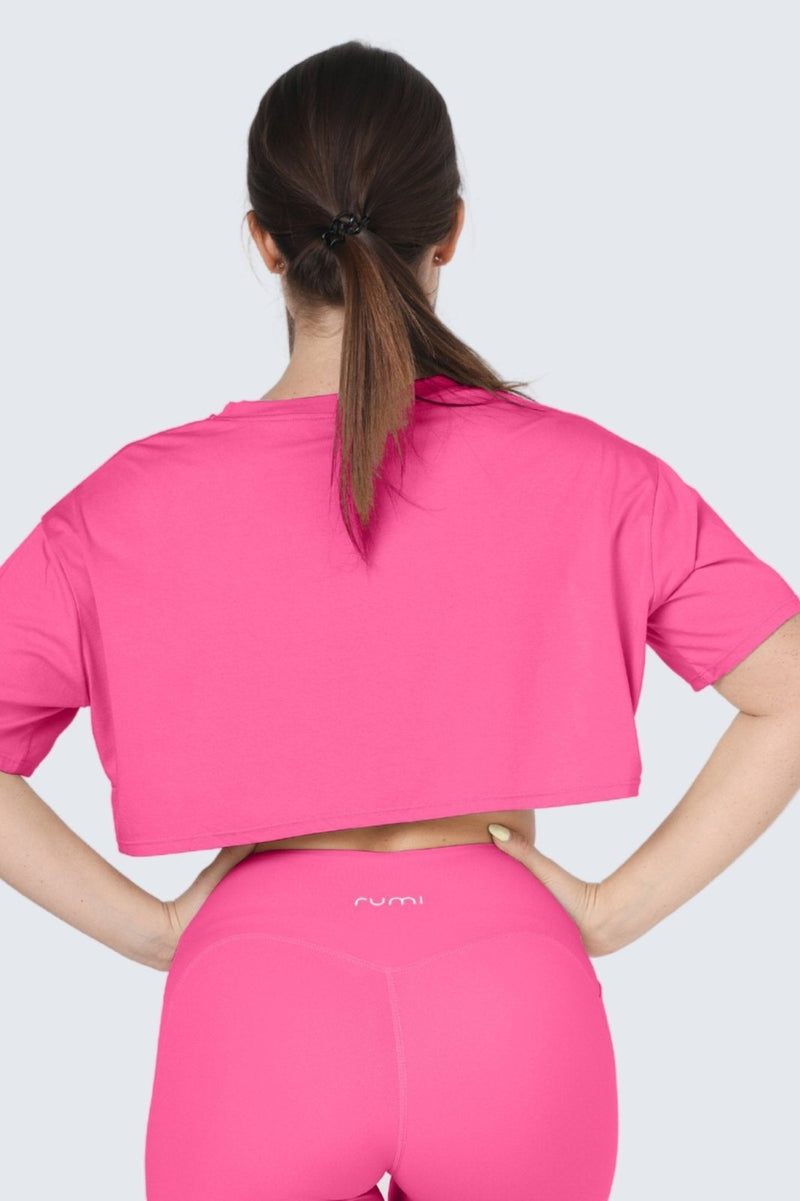 W MoveAir Tee Cropped - Rose Glow