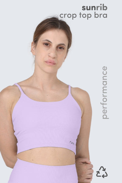 Sports Bra: Rumi Earth - W Sun Rib Crop Top Sports Bra - R128113